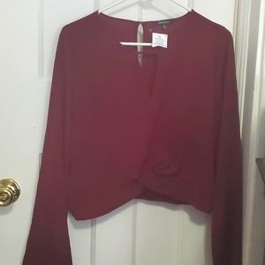 Red knotted blouse brand new